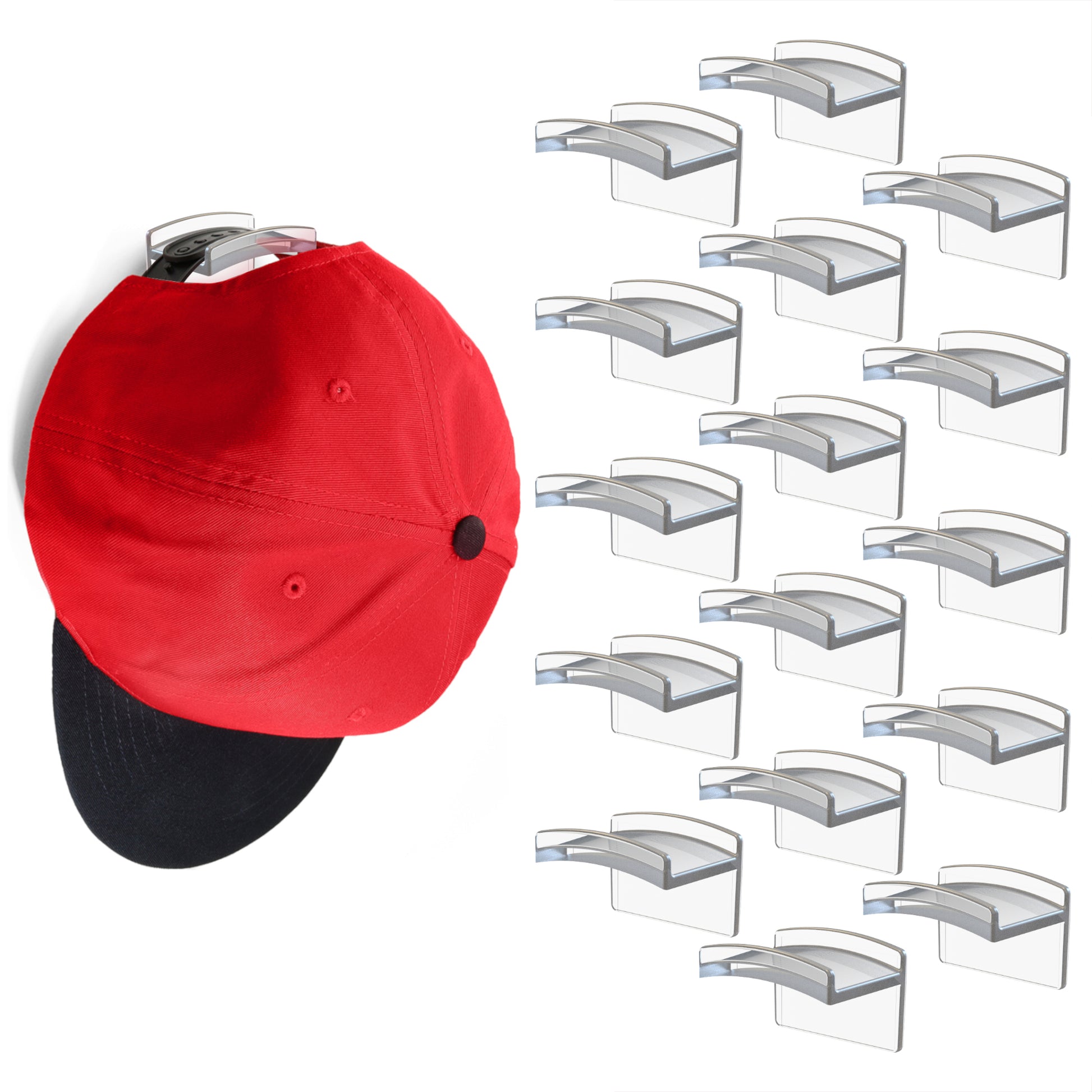 Skycase Hat Hooks for Wall,8 Pieces Adhesive Hat Hooks,No Drilling Strong Hold Hat Hangers Minimalist Hat Rack Hooks for Baseball Caps Display,Hang