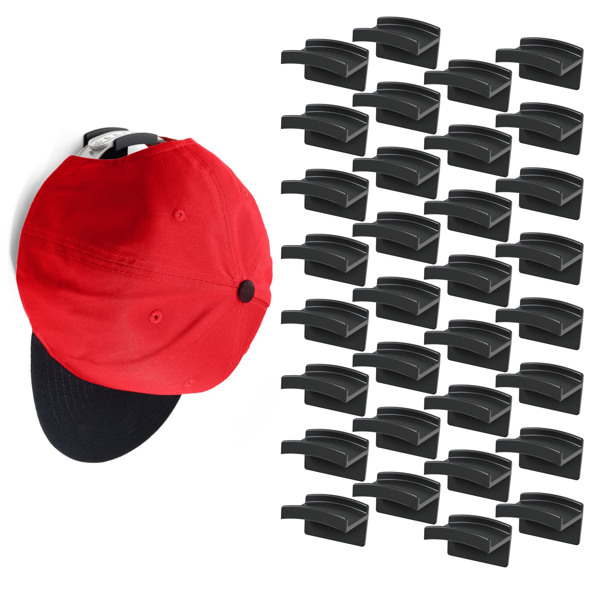ICERO Adhesive Hat Hooks for Wall (8-Pack) - Minimalist Hat Rack  Design,Sticking