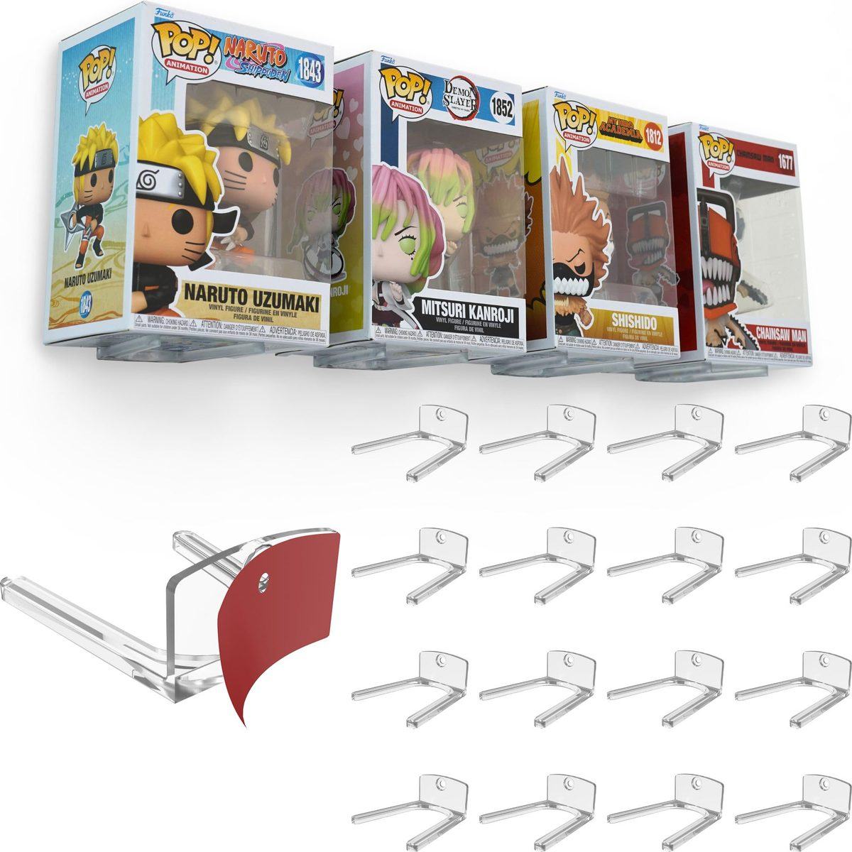 Modern JP Boxed Figure Shelf (wall shelf for boxed collectible figure) in Clear