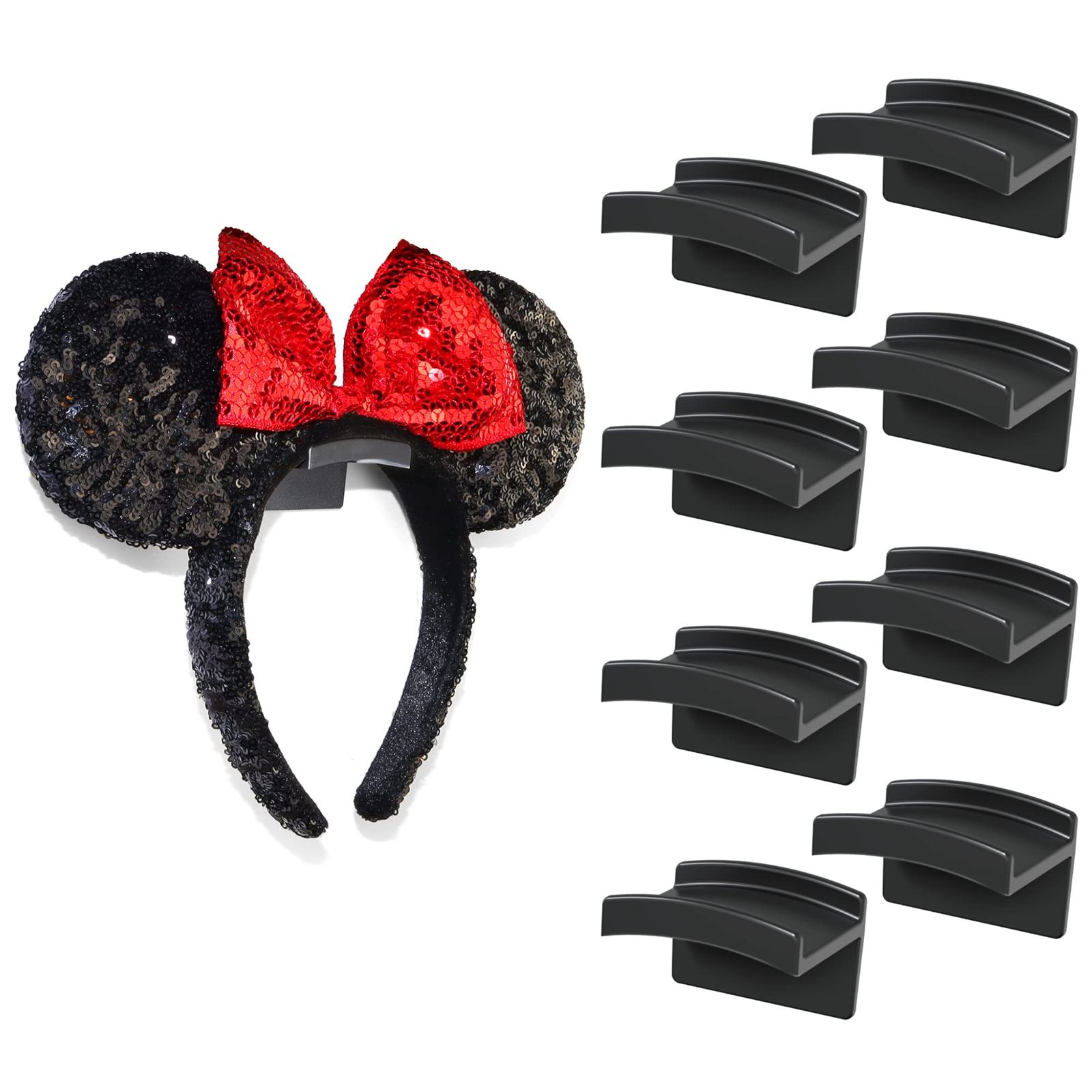 Modern JP Ear Headband Hooks (adhesive ear headband hook) in Black