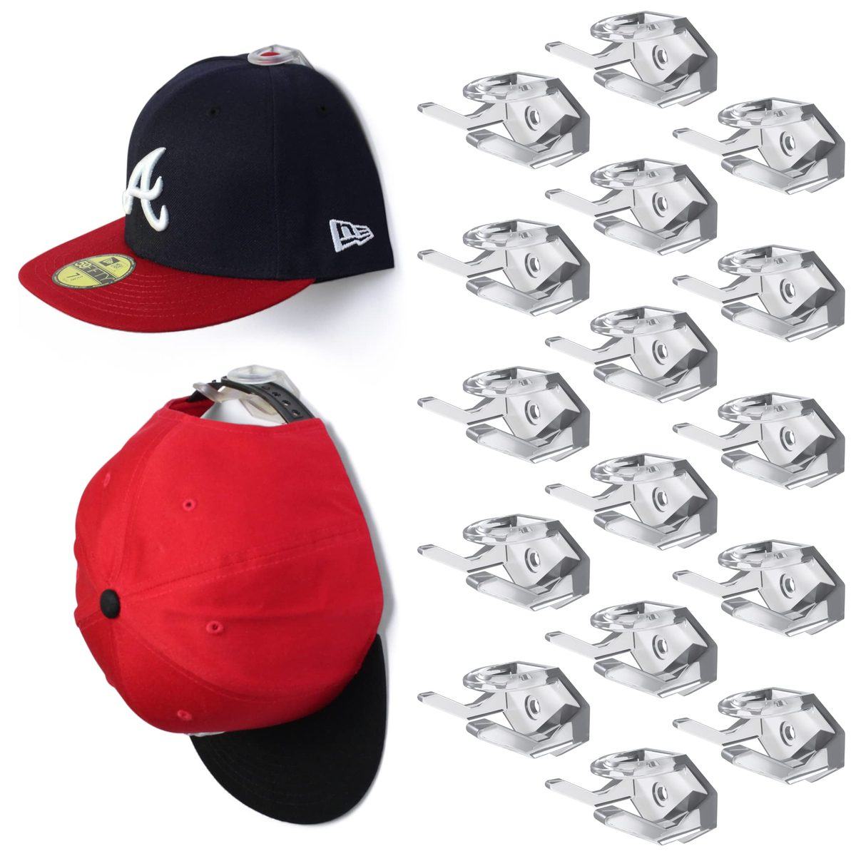 Modern JP Baseball Cap Display Hooks (baseball cap display hook) in Clear