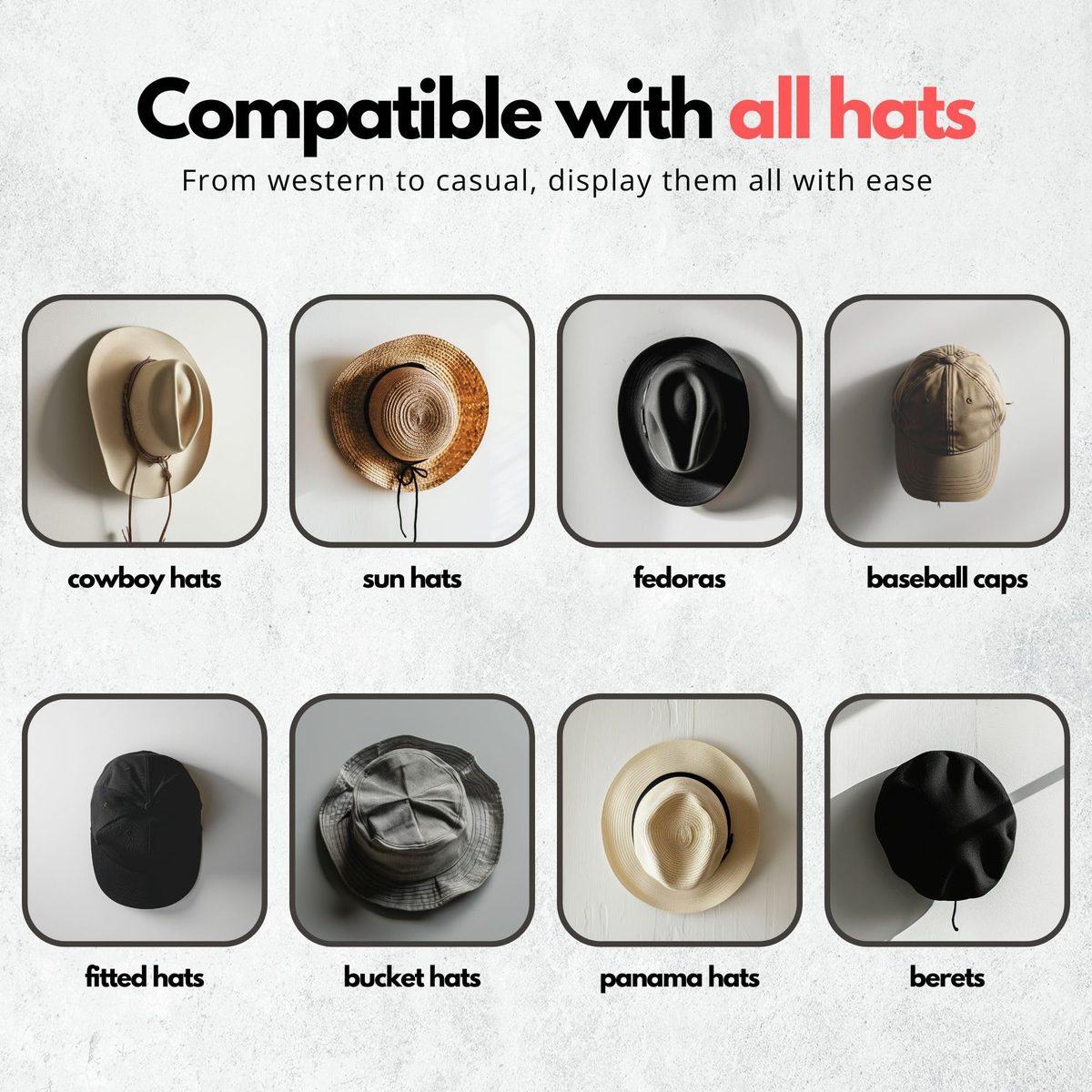 Modern JP 3-Inch Cowboy Hat Hooks (3-inch cowboy hat wall hook), photo 6