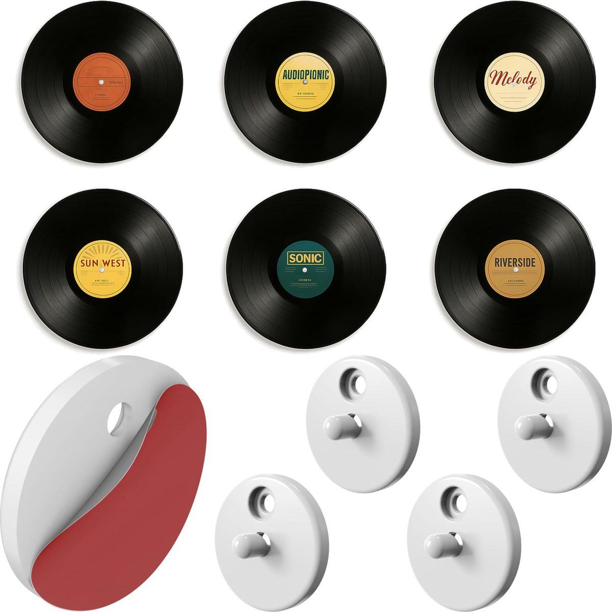 Modern JP Record Disc Wall Peg (vinyl record disc wall peg), photo 1